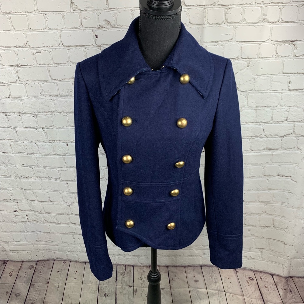 Guess military style pea coat double breasted